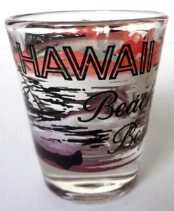 HAWAII BEACH BOYS SHOT GLASS VINTAGE STATE TRAVEL SOUVENIR WIND SURFER SURFING - Bild 1 von 8