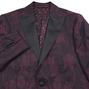 $798 Robert Graham Reggie Wine Red Floral Jacquard Dinner Jacket Mens Size 40R - Picture 1 of 13