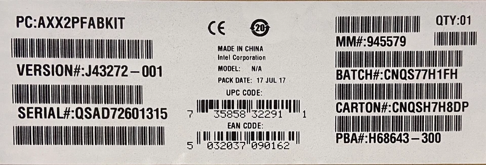 Intel AXX2PFABKIT Omni-Path Port Upgrade Kit 2 Port NEW OPEN BOX - Image 1 of 1
