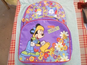 Vintage Disney Minnie Mouse's Garden Backpack-2 Zippered Compartments-Unused-NWT - Picture 1 of 6
