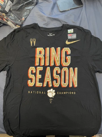 Clemson 2019 Championship Ring Season Nike Tee Large Cover