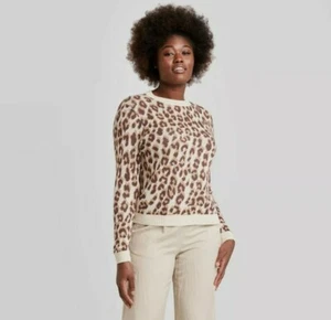 Damen Pullover Pulli Leopardenmuster Rundhals, braun, A New Day Gr. S - Bild 1 von 12