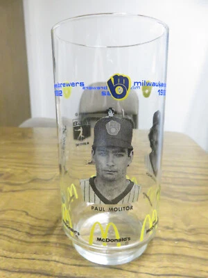 1982 MILWAUKEE BREWERS McDonald's Glass---PAUL MOLITOR & PETE VUCKOVICH - Image 1 of 4