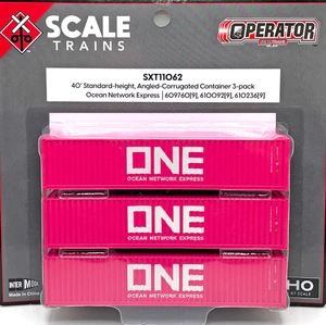 HO SCALETRAINS SXT11062 40' CORRUGATED CONTAINER 3-PK OCEAN NETWORK EXPRESS ONE - Picture 1 of 1