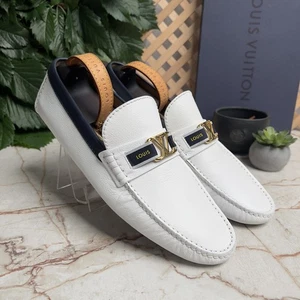 Louis Vuitton Hockenheim Line Logo Driver Moccasins White 7 LV or 8 US or 41 EU - Picture 1 of 5