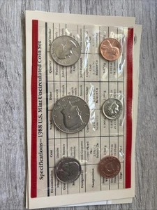 1988 Uncirculated Coin Set U.S Mint Original Government Packaging OGP - Picture 1 of 3