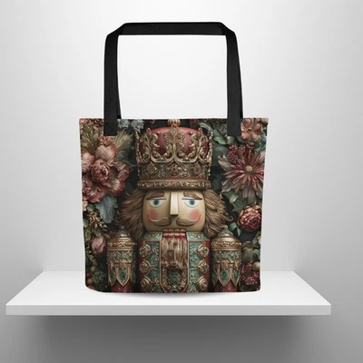 Gilded Nutcracker Tote Bag Victorian Baroque Christmas Reusable Canvas Bag - Image 1 of 4