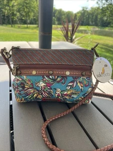SAKROOTS Artist Circle Crossbody Shoulder Bag Multicolor Birds Peace NWT - Picture 1 of 19