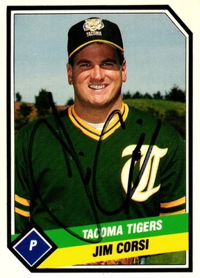 Jim Corsi IP Signed 1989 TCMA Cards Tacoma Tigers #577 Died 2022 - Image 1 of 2