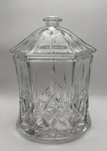 Gorham Crystal Lady Anne Biscuit Barrel Cookie Jar 9" Tall - Picture 1 of 9