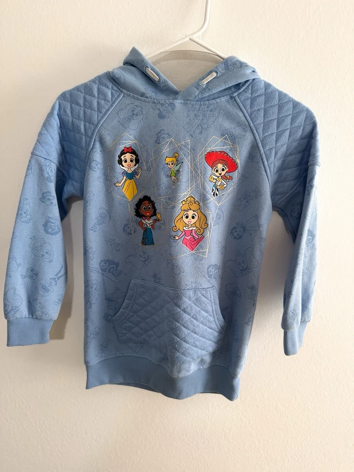 Disney 100 Princesa Azul Pullover Sudadera con Capucha Niñas Talla M Foto 1 de 4