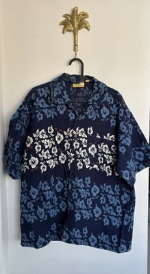 Rip Curl Vintage Surfer Blue Hawaiian Hibiscus Men’s Shirt Large Cotton Y2K - Image 1 of 4