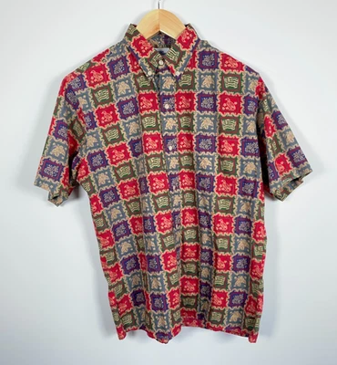 90s Reyn Spooner Aloha Shirt Men's Medium Lahaina Sailor Flag Bird Hawaiian - Image 1 of 4