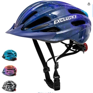 Exclusky Kinder Fahrradhelm mit LED Licht - verstellbarer Multisport Jugendhelm f - Bild 1 von 7