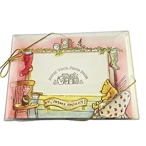Winnie The Pooh and Piglet Christmas Cards Picture Holder Set of 12 Fireplace - Picture 1 of 4