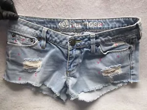 bullhead hermosa super skinny distressed polka dot cut-off shorts sz 3 - Picture 1 of 7