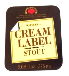 Watneys - Mortlake - Watneys Cream Label Stout - 275ml - Vintage Beer Label - Picture 1 of 1
