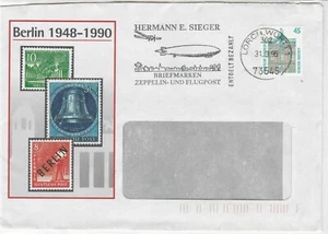 Germany 1995 Zeppelin & Plane over Town Slogan Cancel Stamps Cover Ref 25276 - Picture 1 of 2