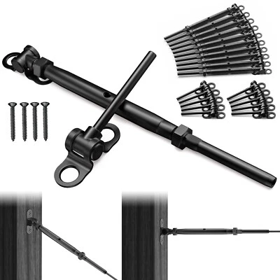 KUAHOME 10 1/8" Black Cable Railing T316 Stainless Steel Swage Hardware Turnbuckle Kit