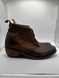 Liberty schwarze braune Damen-Westernstiefel aus Leder Größe 7 Knöchel - Bild 1 von 8