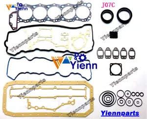 For Hino J07E J07ET JO7E Engine Full Overhaul Head Gasket Kit Fit FC7J FD7J FE7J - Picture 1 of 2