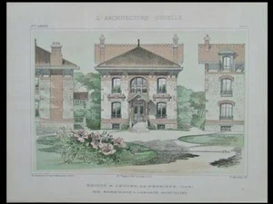OZOIR LA FERRIERE, BRUXELLES - 1904 - PLANCHES ARCHITECTURE - FERNAND SYMONS - Bild 1 von 2