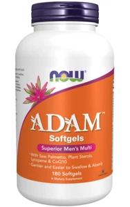 NOW Foods Adam Superior Men's Multivitamin Softgels 180 Saw Palmetto CoQ10 07/26 - Picture 1 of 1