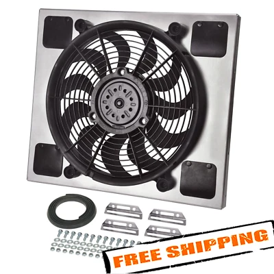 Derale 16817 High Output Single 17" Electric RAD Fan with Aluminum Shroud Kit - Image 1 of 3