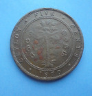 Ceylon, 5 Cents 1870, Victoria, as shown.