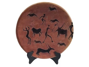 African Soapstone Plate Antelope Hunters Kenya 10” - Picture 1 of 2