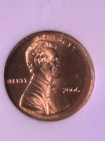 2006 lincoln cent 5% off-center Ms66 Red Cover