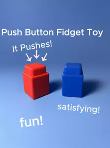 Push Button Fidget Toy – Sensory Stress Relief – 3D Printed – Blue and Red - Picture 1 of 5