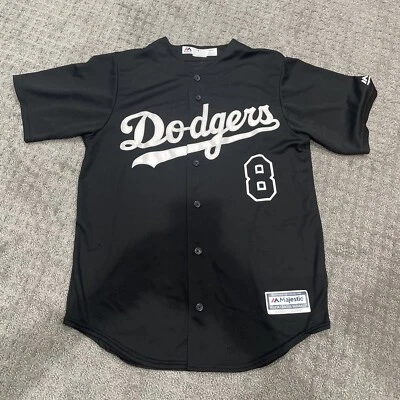 Jersey MAJESTIC DODGERS Negro Cosido Mediano Auténtico Raro Personalizado Kobe Foto 1 de 4