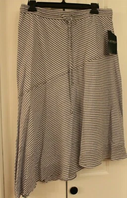 Falda envolvente Ralph Lauren azul/blanco a rayas corbata tiro medio talla 4 Foto 1 de 4