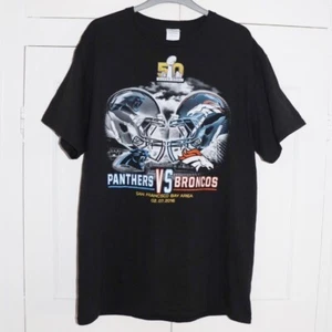 Super Bowl T Shirt Size Large Mens Panthers Vs Broncos 2016 Delta NFL Top - Picture 1 of 8