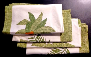 Palm Themed Napkins 18" x 18" Set Of Four - Picture 1 of 6