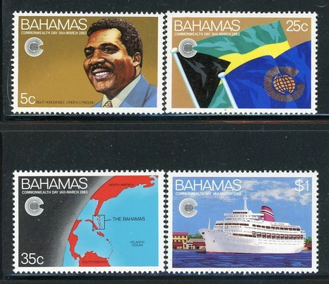 BAHAMAS 528-31 SG641-44 MNH 1983 Commonwealth Day set of 4 CV$3 Cover