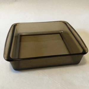 PYREX Square Casserole Baking Dish 2 Qt 2L 8x8x2” Brown Cranberry glass VINTAGE - Picture 1 of 4