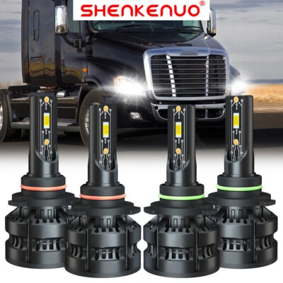 For Freightliner Columbia 2000-2017 LED Headlight High Low 4X Bulbs 9005 9006 Z8 - Image 1 of 4