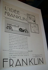 1930 Franklin Phaeton FRENCH large-mag car ad-"L'Idee Franklin" - Picture 1 of 1