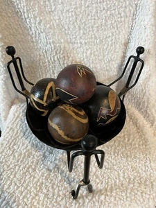 Authentic South African Monkey Balls W/ Unique Handmade Bowl - Picture 1 of 9