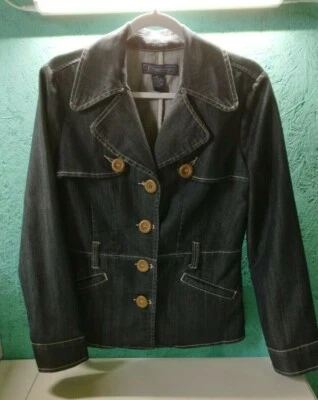 Baccini Women's Denim Jacket Size Medium Big Buttons 1970's Style-C1 - Image 1 of 4