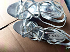 sz.9 M.Women Wedding Formal Sandals Heels 31/2", Rhinestone,Silver Shiny Upper..