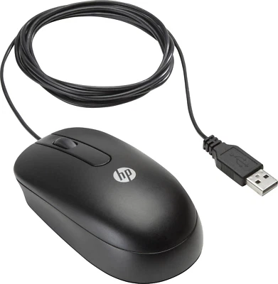 HP USB GENUINE BRAND NEW  HPI MOUSE OPTICAL WIRED QY777AA - BLACK - Image 1 of 4