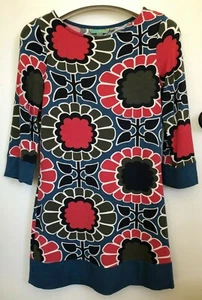 Boden Damen Kleid Größe 4 Blumenmuster 3/4 Arm Stretch Strick Mehrfarbig - Bild 1 von 4