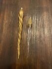 VTG Blown Twisted Mercury Glass Gold Mica Icicle Christmas Ornaments Italy 6? 8?
