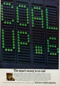 1969 Vintage Print Ad COAL UP .6 The smart money is on coal for a better America - Picture 1 of 2