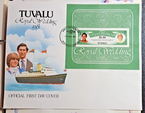 Tuvalu Stamp Sc 163, Royal Yacht,SS  Princess Diana, FDC VF (GT) Cover