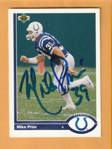 Mike Prior Indianapolis Colts AUTO Signed 1991 Upper Deck Illinois State Redbird - Picture 1 of 2