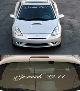 JEREMIAH 29:11 Windshield Decal Sticker Front/Back Car Truck SUV God Jesus #D - Picture 1 of 2